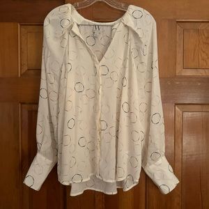 Worthington Womens Slouch Button Up Blouse Size large